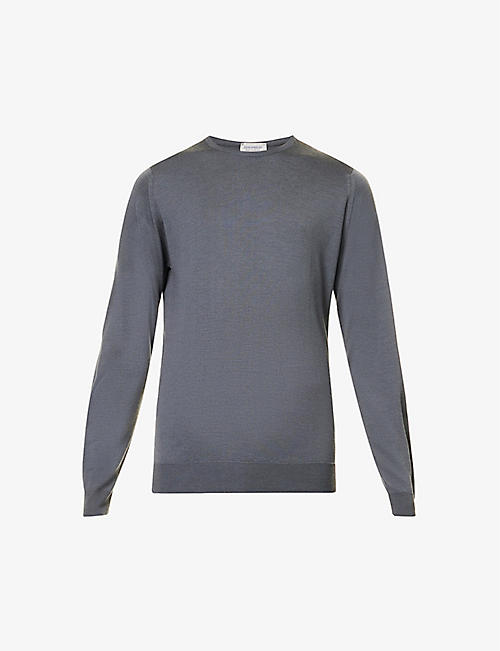 JOHN SMEDLEY: Crewneck regular-fit merino wool-knit jumper