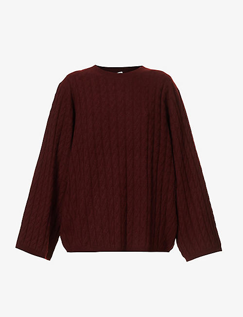 TOTEME: Round-neck cable-knit cashmere jumper