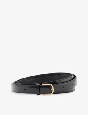 Totême Toteme Womens Black Gold-tone Buckle Patent-leather  display picture 3