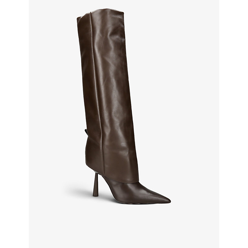 Shop Gia Couture Women's Brown X Rosie Huntington-whiteley Rosie 31 Leather Heeled Boots