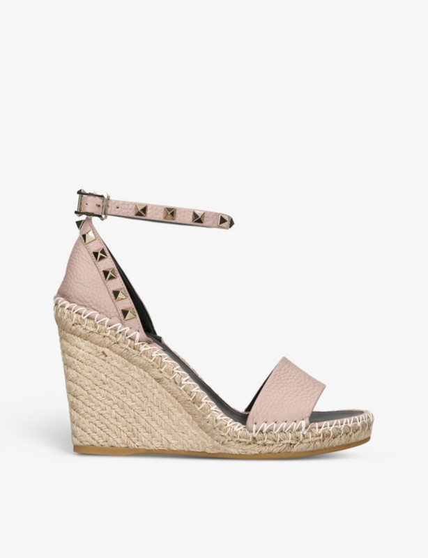 Rockstud 105 leather espadrille wedges