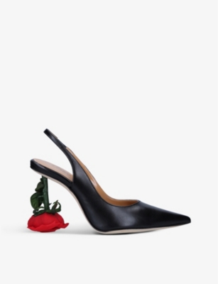 LOEWE - Rose pointed-toe leather slingback heels | Selfridges.com