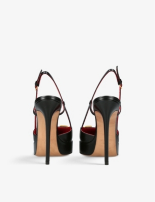 VALENTINO GARAVANI VLOGO 120 pointed-toe leather slingback courts