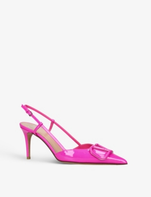 VALENTINO GARAVANI VLOGO 80 pointed-toe leather slingback courts