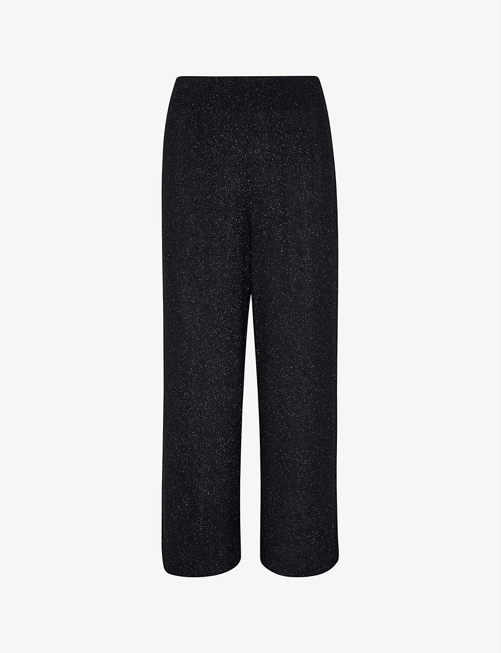 Whistles Womens Black Flared High-rise Metallic Stretch-woven Trousers