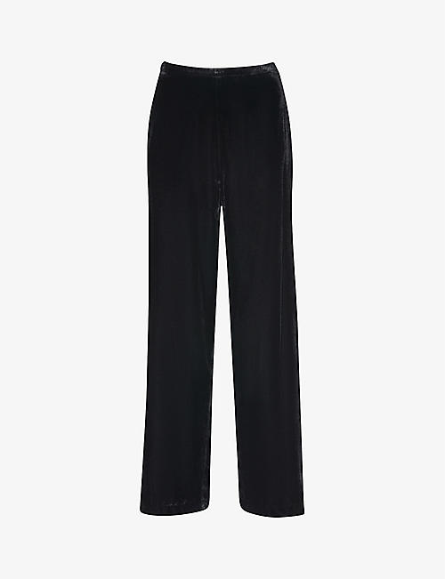 WHISTLES: Wide-leg high-rise velvet trousers