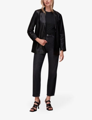 WHISTLES: Ruched Long-Sleeve Cotton and Modal-Blend Top