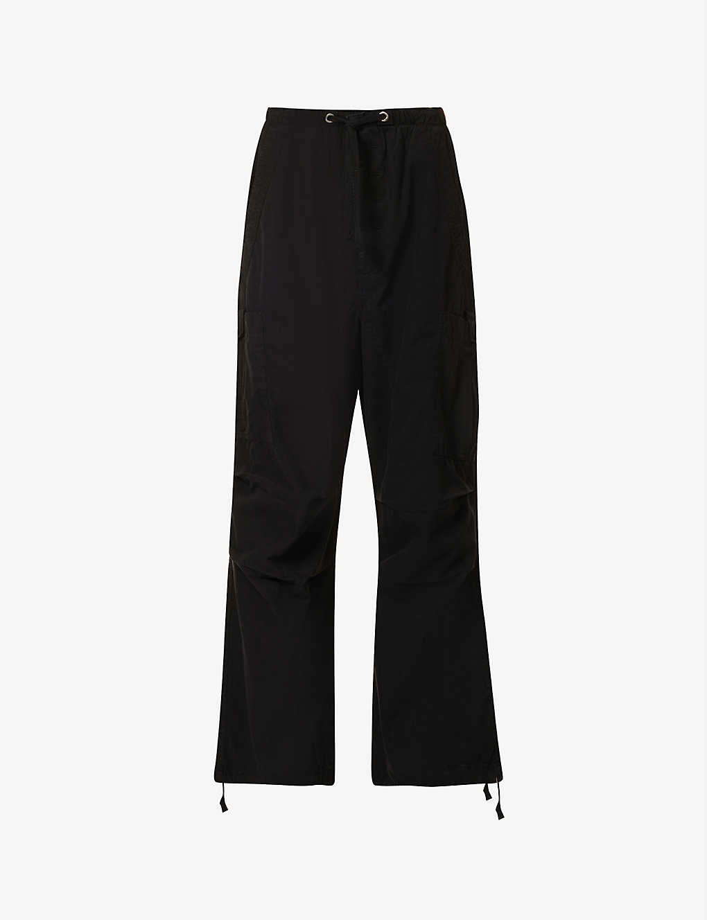 Jaded London Womens Black Parachute Relaxed-fit Wide-leg High-rise Cotton Trousers