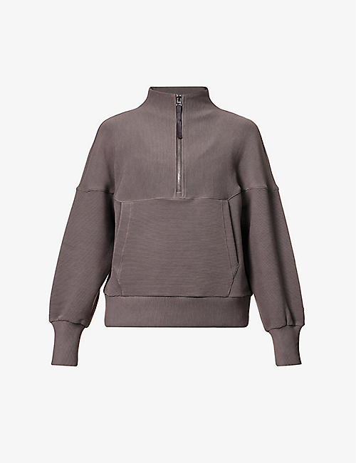 VARLEY: Acadia half-zip stretch cotton-blend sweatshirt