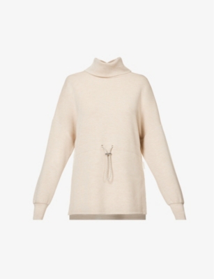 Varley Freya Knit Turtleneck Sweater In Light Sand Marl