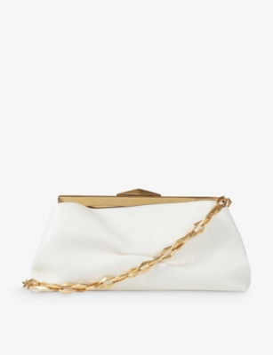 JIMMY CHOO: Diamond frame leather clutch bag