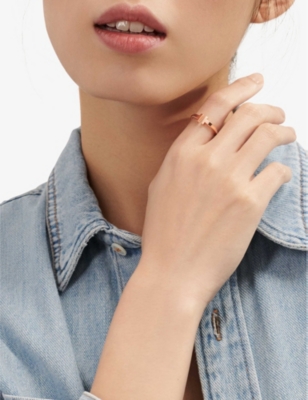 Tiffany & Co Mens Rose Gold Tiffany T Wire 18ct Rose-gold Ring In Rose Gold