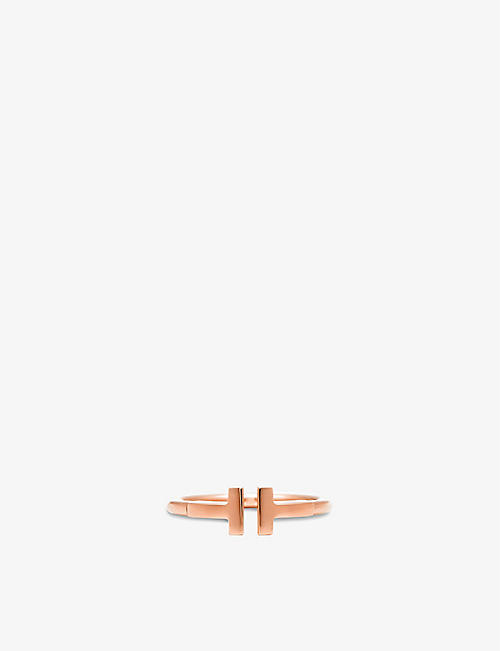 TIFFANY & CO: Tiffany T Wire 18ct rose-gold ring