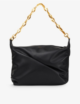 Shop Jimmy Choo Diamond Soft Quilted Leather Hobo Bag In Black/gold