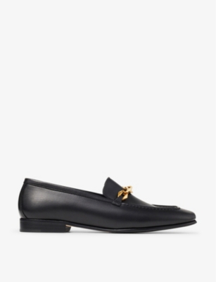 JIMMY CHOO: Diamond Tilda chain-embellished leather loafer