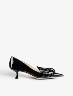 Jimmy Choo Saeda Embellished Patent-Leather Pumps in Black