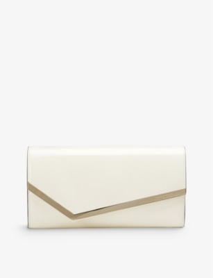 JIMMY CHOO: Emmie patent-leather clutch