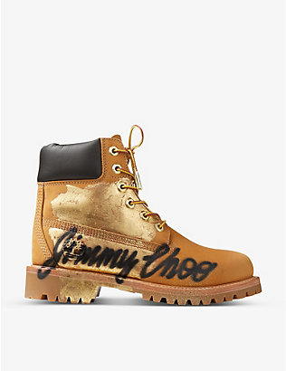 JIMMY CHOO: Jimmy Choo x Timberland Graffiti leather boots