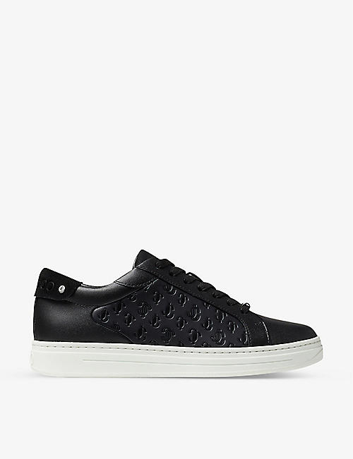 JIMMY CHOO: Rome monogram-embossed low-top leather trainers
