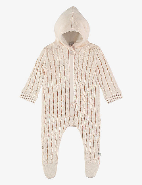 THE LITTLE TAILOR: Hooded knitted cotton romper 3-18 months