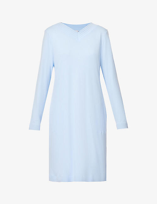 HANRO: Ribbed-neck cotton-jersey nightdress