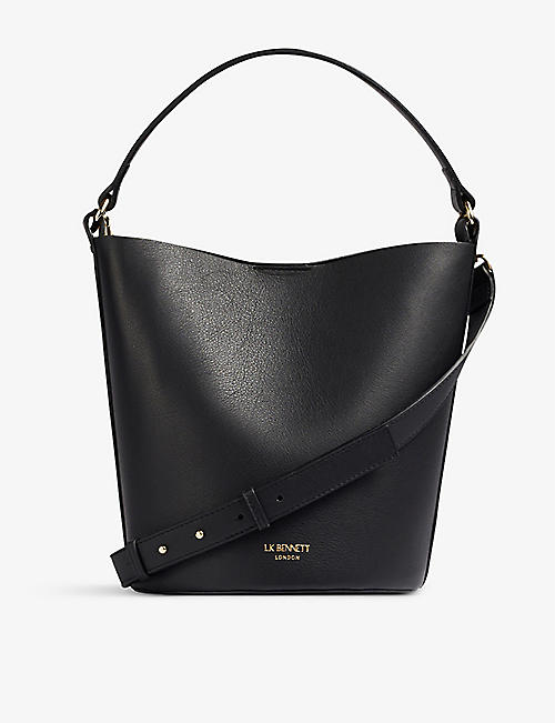 LK BENNETT: Cecilia top-handle leather bucket bag