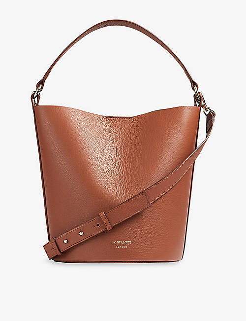 LK BENNETT: Cecilia top-handle leather bucket bag