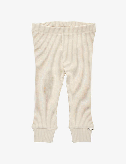 CLAUDE & CO: Ribbed cuffed organic cotton-blend leggings 0-12 months