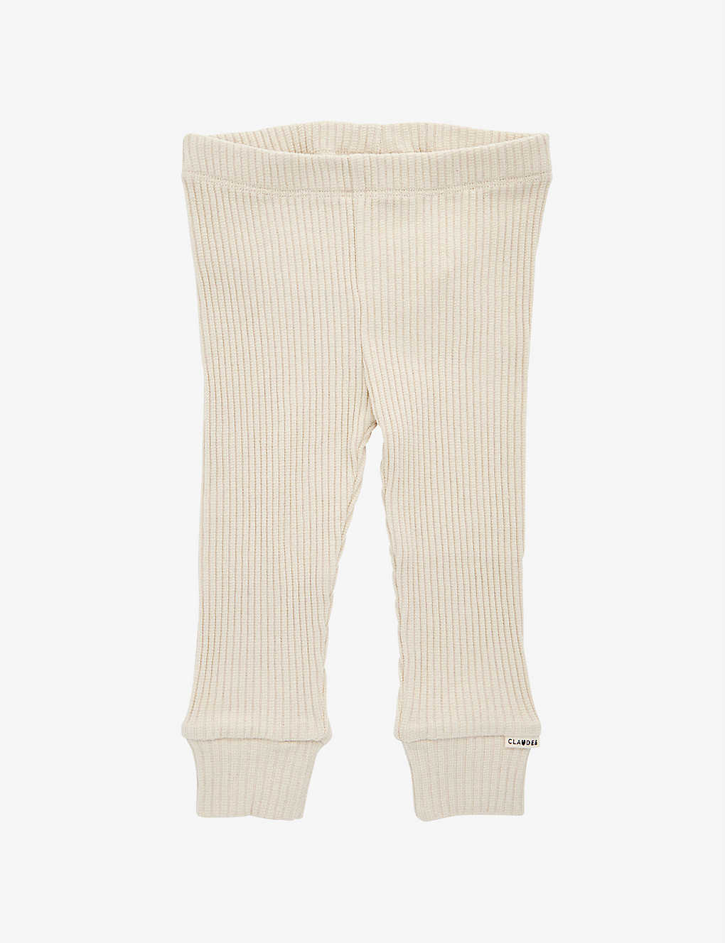Claude & Co. Babies' Ribbed Cuffed Organic Cotton-blend Leggings 0-12 Months In Oat