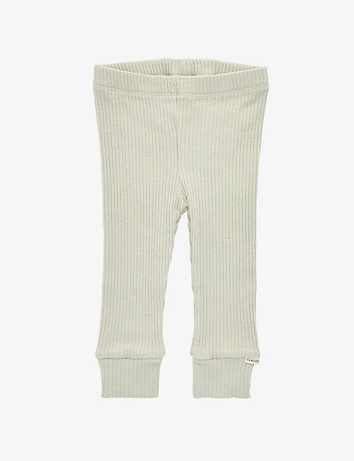 CLAUDE & CO: Ribbed cuffed organic cotton-blend leggings 0-12 months