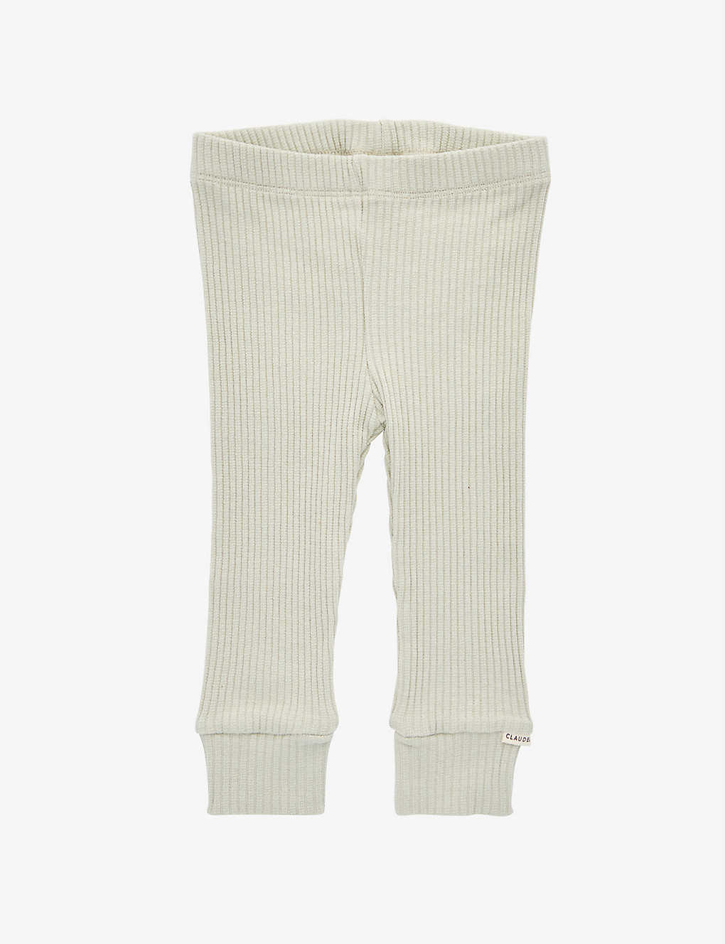 Claude & Co. Babies' Ribbed Cuffed Organic Cotton-blend Leggings 0-12 Months In Pale Green