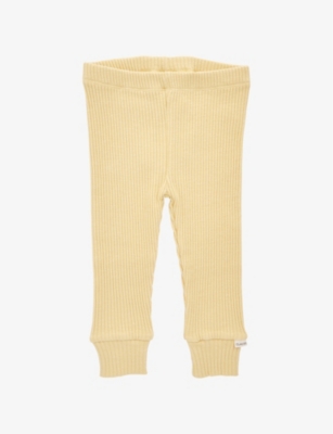 Claude & Co. Babies' Buttercup Ribbed Organic Cotton-blend Leggings 0-12 Months In Vanilla