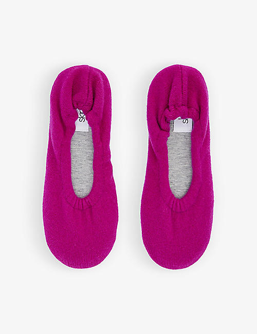 SKIN: Ballet-flat elasticated cashmere slippers