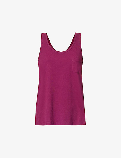 SKIN: Ciara sleeveless organic-cotton pyjama top