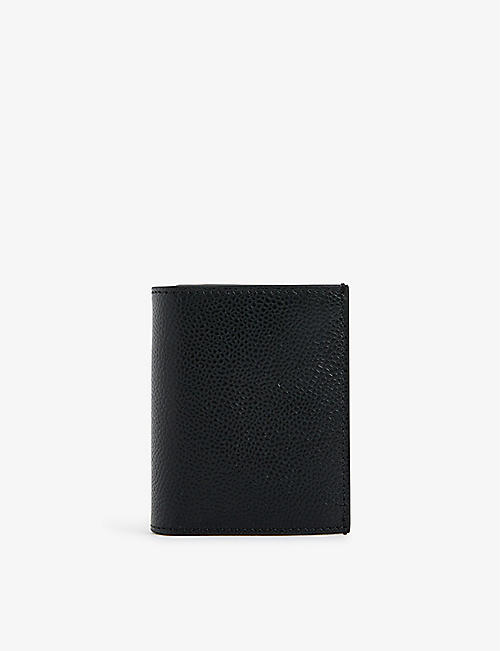 THOM BROWNE: Branded leather card holder