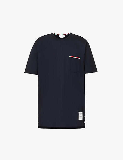 THOM BROWNE: Patch-pocket relaxed-fit cotton-jersey T-shirt