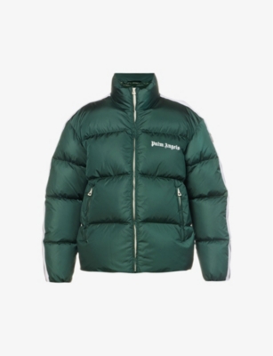 Palm Angels Green Classic Track Down Jacket In Green White