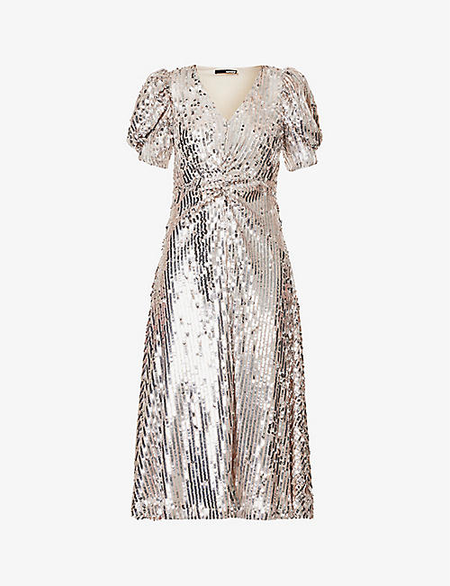 ROTATE BIRGER CHRISTENSEN: Sierina sequin-embellished recycled-polyester midi dress
