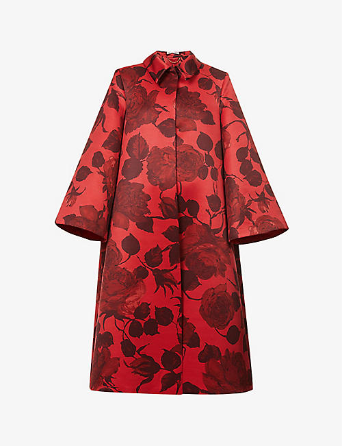 EMILIA WICKSTEAD: Ellis floral-print woven coat