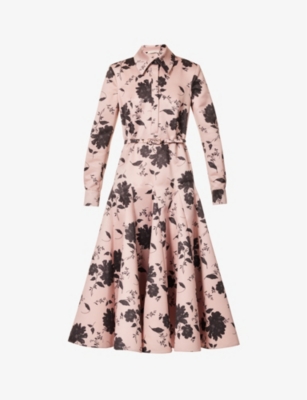 EMILIA WICKSTEAD: Marion floral-patterned flared-hem woven midi dress