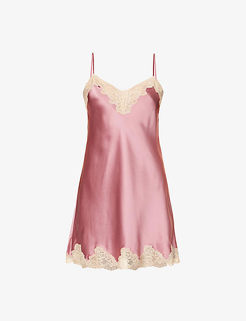 NK IMODE: Morgan floral lace-trimmed silk nightdress