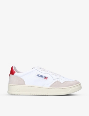 Autry Medalist Low-top Leather Trainers In White/red