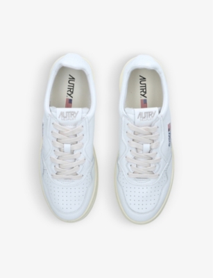 Shop Autry Medalist Low-top Leather Trainers In White