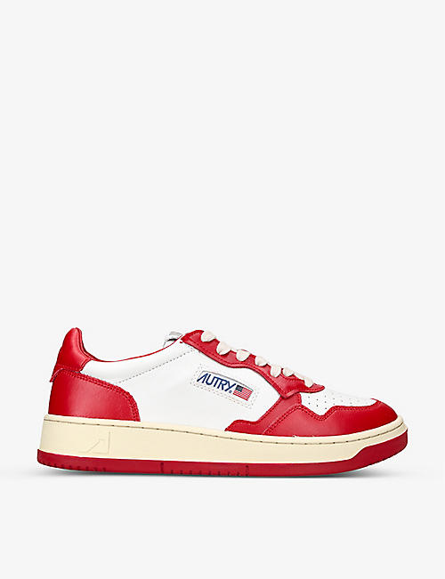 AUTRY: Medalist two-tone leather low-top trainers