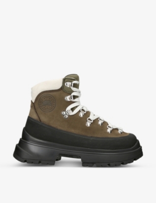 Canada Goose Journey Leather Trekking Boots In Blk/green