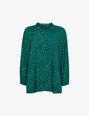 Whistles Lucy Lava Spot Top In Green/multi
