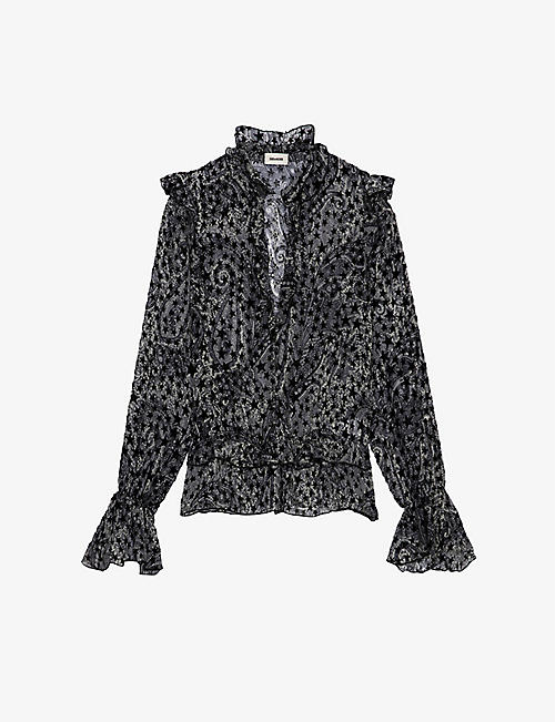 ZADIG&VOLTAIRE: Tuya paisley-print star-appliqué woven blouse