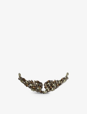 Zadig & Voltaire Swing Your Wings Strass Charm In Old Gold