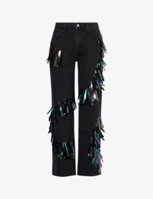 GERMANIER: Straight-leg mid-rise upcycled denim jeans