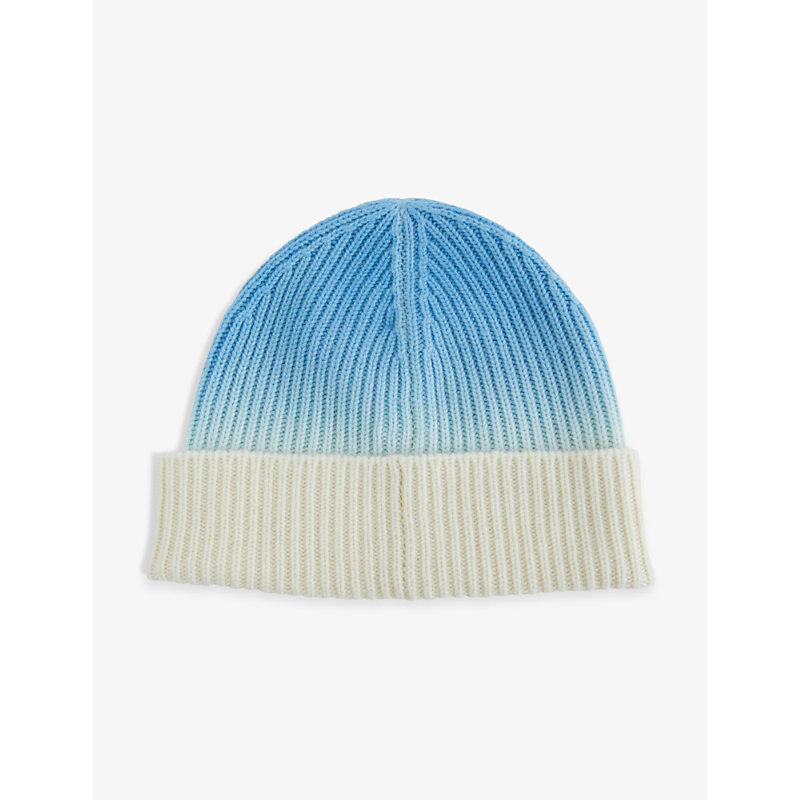 Chinti & Parker Ombre Ribbed Cashmere And Wool-blend Hat In Cream/stone